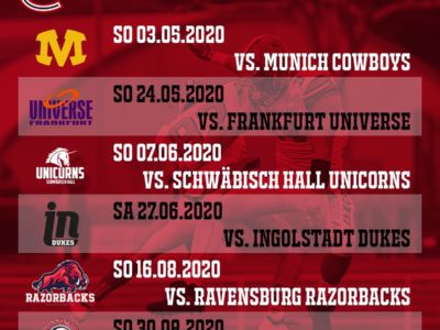 Heimspieltermine für die Saison 2020 stehen fest